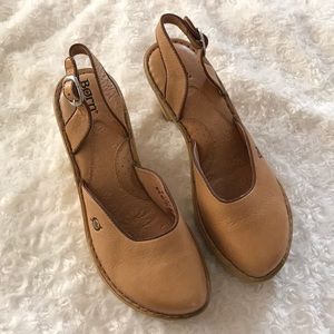 Born leather wedge shoes